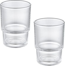 Toothbrush Holders for Bathroom, 2 Pack Transparent Glass Tumbler