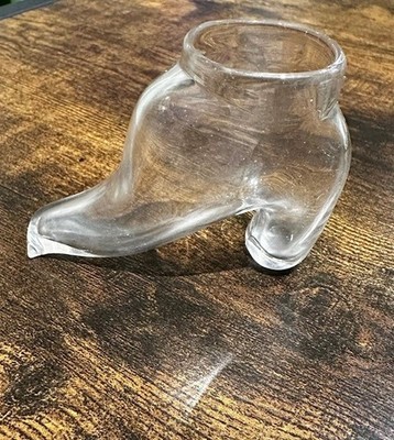 Vintage klar mundgeblasen Glas Stiletto Stiefel Schuhkunst Glas Schuhe