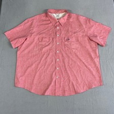 IZOD Saltwater Mens 3XL Coral Pink Short Sleeve Button Down Fishing Shirt Mesh