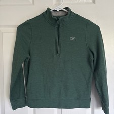 Vineyard Vines Boys Green 1/4 Zip Pullover Size 7