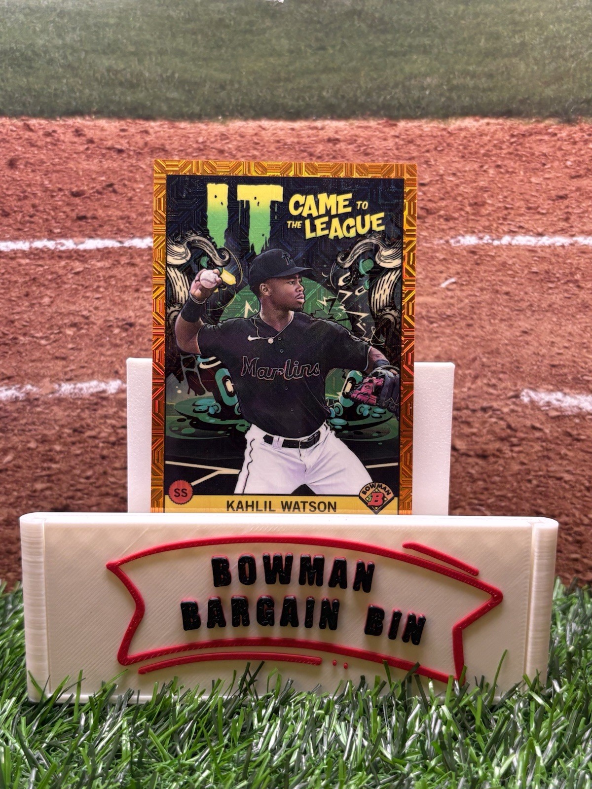 2022 Bowman Chrome It Came To The League Khalil Watson Orange Mojo /25
