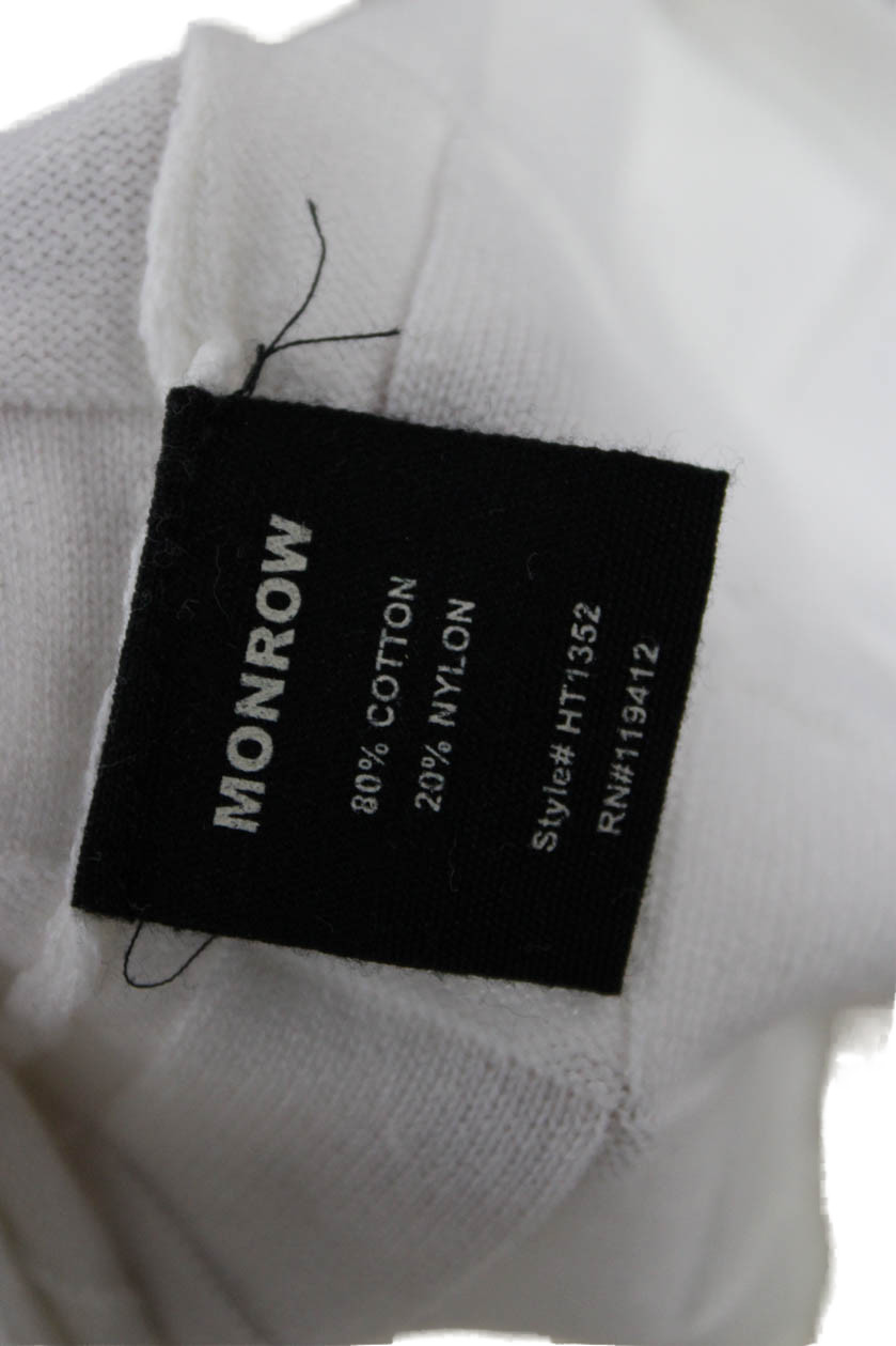 Monrow Womens Basic V-Neck Checked Short Sleeve P… - image 5