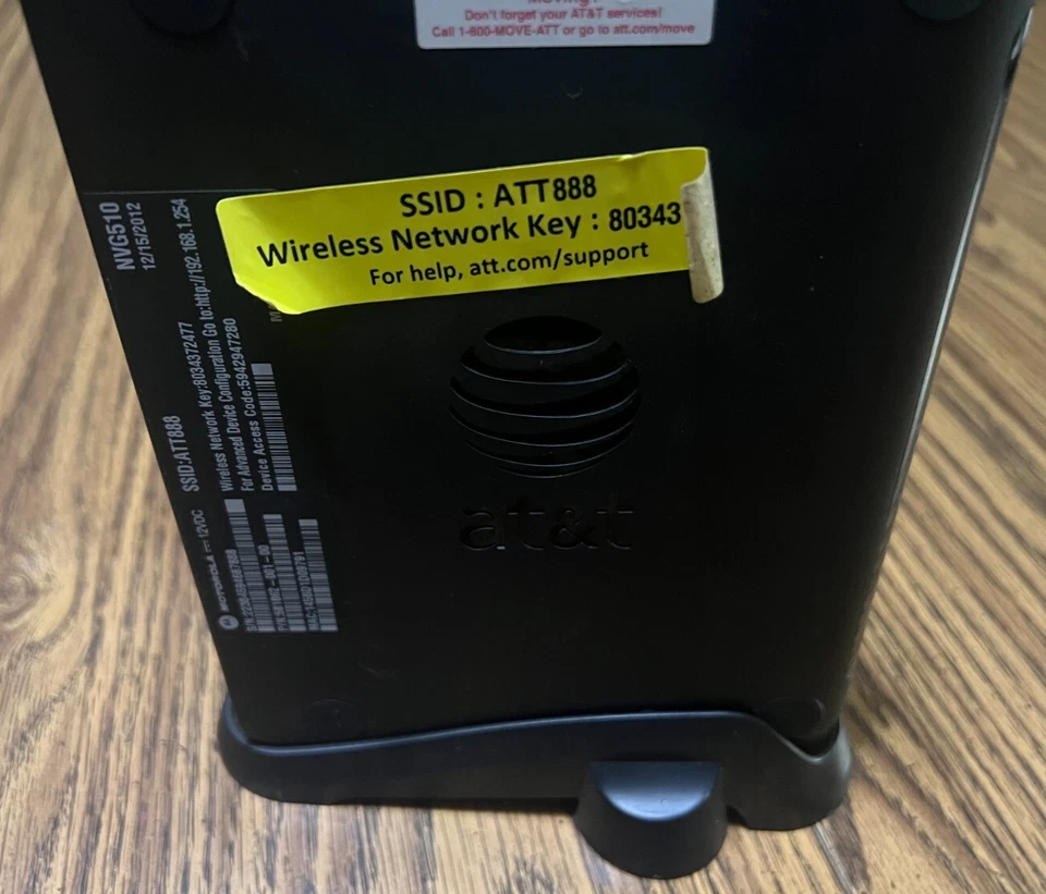AT&T Motorola NVG510 AT&T Modem/Wireless DSL Router ONLY - Image 2 of 3