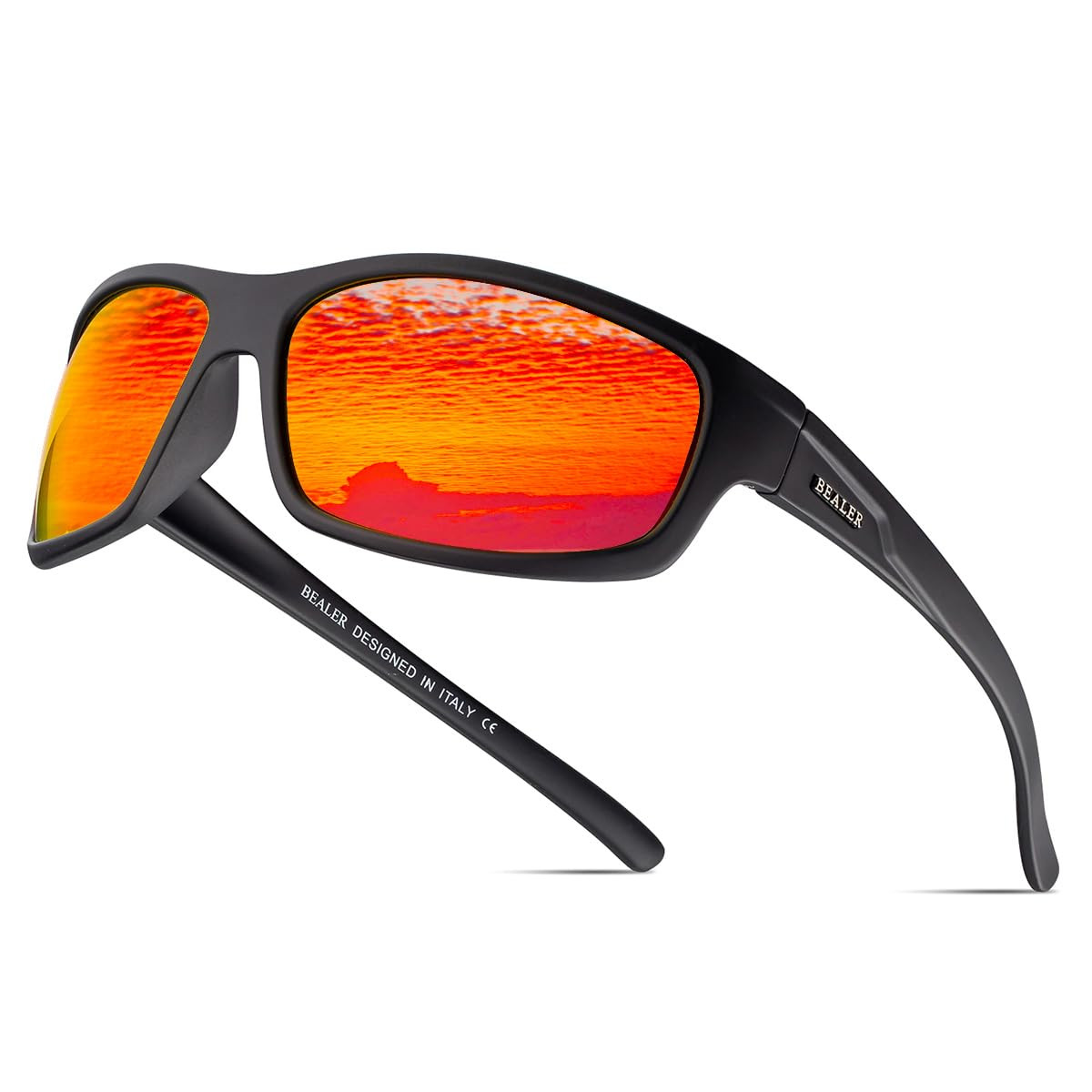 Polarized Sports Sunglasses for Men Lightweight TR90 Frame Sun Glasses Drivin...