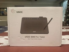 UGEE S640 Graphic Drawing Pen Tablet- Black- 6" x 4" Excellent Condition