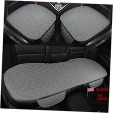 Linen Car Seat Covers,Bottom 2 Front Seat Covers 1 Rear Bench Seat Cover Gray