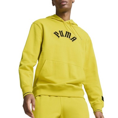 PUMA Classics Play Paris Pullover Hoodie Mens Yellow Casual Outerwear 62676641