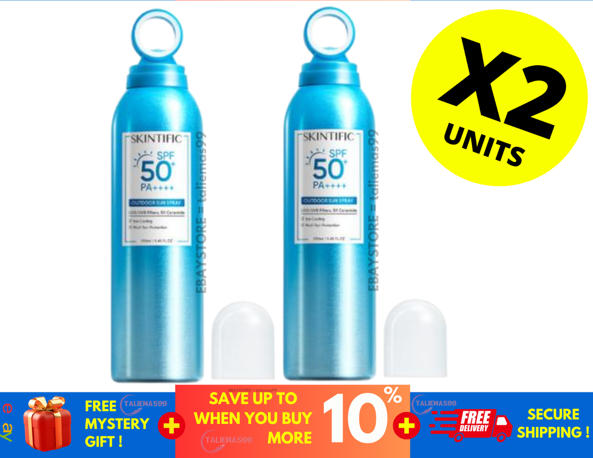 Moisture Layer Sun Protector 2本セット 2 X SKINTIFIC Outdoor Sun Spray Sunscreen Mist Spf50+ PA++++ UVA