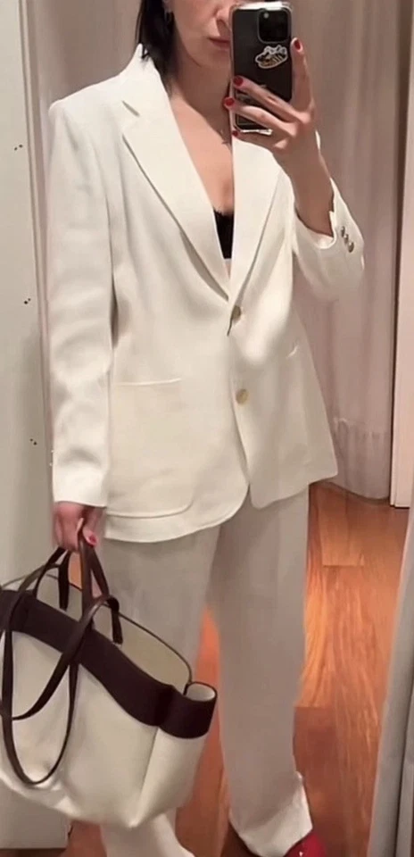 zara zw collection Linen Blazer Size L Ref 3099/586 - Image 3 of 4