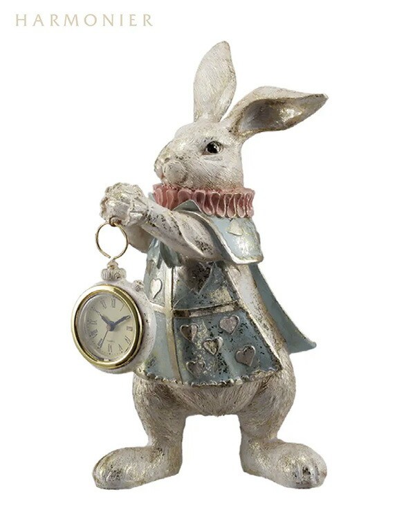 Alicia en el País de las Maravillas Blanco Conejo Reloj Ornamento Azul Pastel...