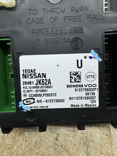 2007 2008 Infiniti G35 G37 Body Control Module BCM BCU Unit 284B1 JK62A OEM - Picture 2 of 9