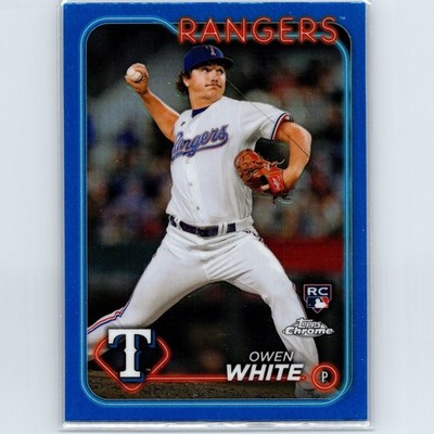 2024 Topps Chrome - Owen White #211 - Blue Refractor /150 (RC) - Texas Rangers