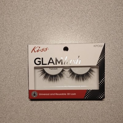 Kiss GLAMlash KPO02 Black Eyelashes Reusable Faux 3D Lashes BEAUTIFUL FULL LASH