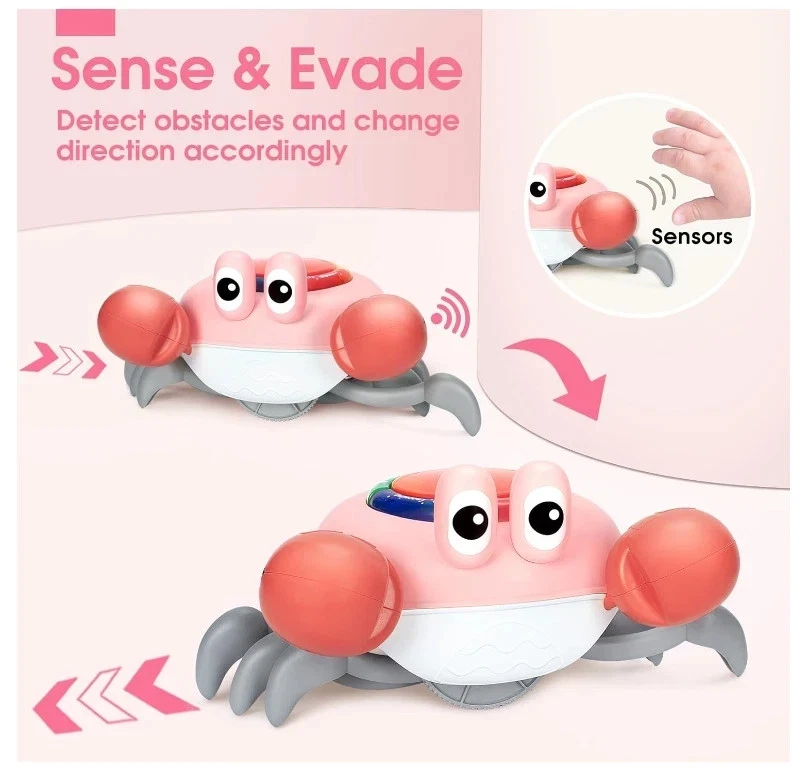 Juguetes interactivos para bebés con cangrejo gateo música y LED juguete para bailar niño caminar bailar Foto 3 de 4