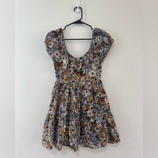American Eagle Floral Cap Sleeve Dress Women's Sz S