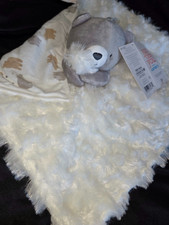 Just One You Carters Bear Moon  Star Tan Security Blanket Lovey Minky Swirl