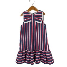 Foque Girl's Striped Sailor Dress 6 Red White Blue