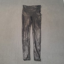 SPANX Black Faux Leather High Rise Leggings Pleather pants Women  s Size Medium 8