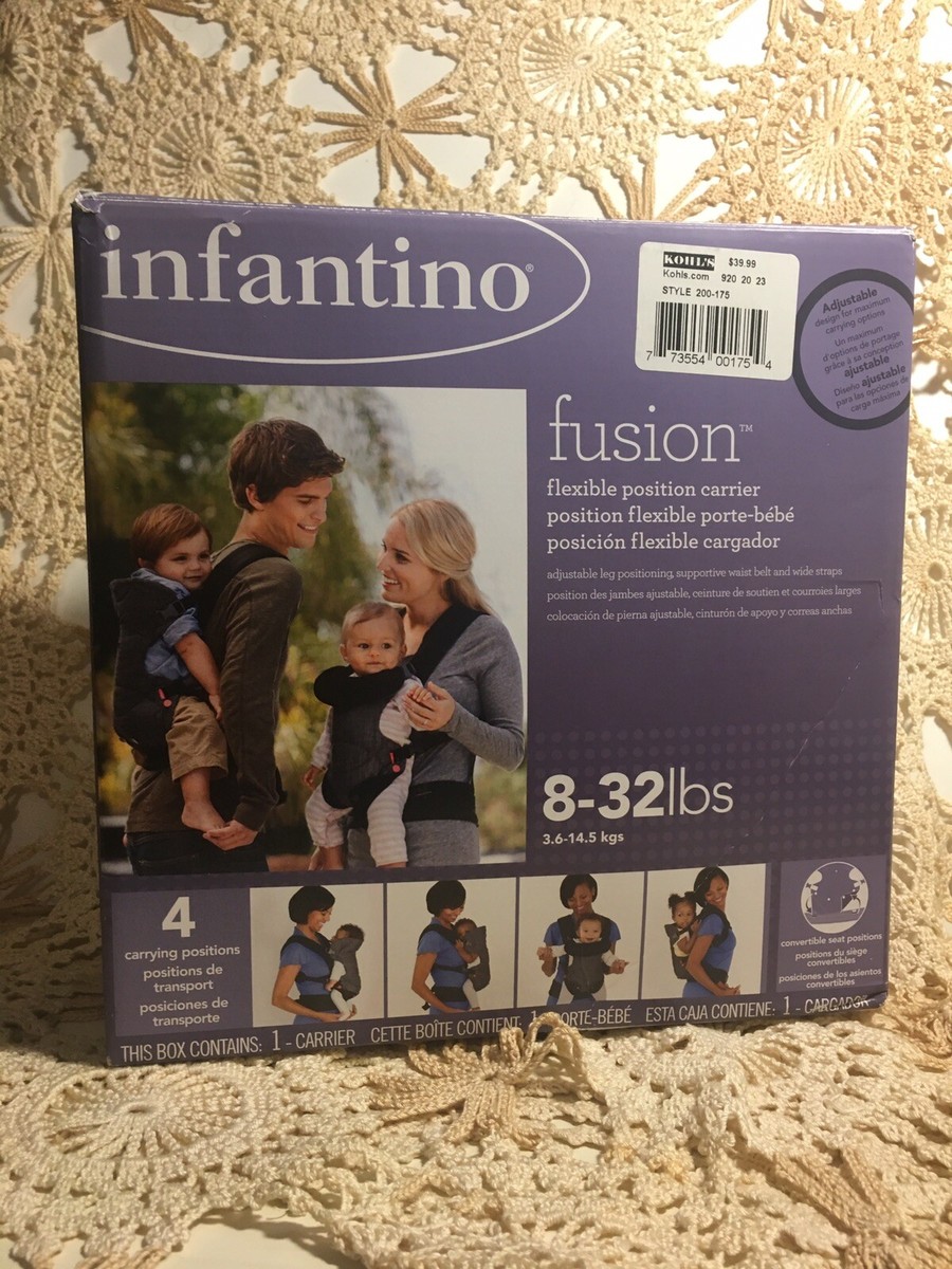 Infantino Fusion Flexible Position Baby Carrier Gray Positions