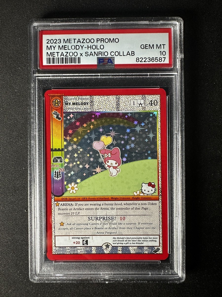 SDCC 2023 MetaZoo x Hello Kitty My Melody Holo Promo Card PSA GEM