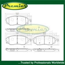 Premier Front Brake Pads Set Fits Kia Sorento 2015- Hyundai Santa Fe 2018-