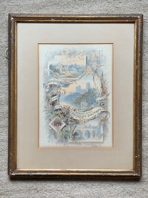 Original Aquarell Memories of Durham James A Shearman 1833-1922 Jugendstil 