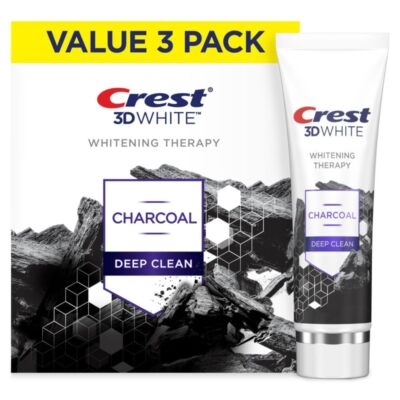 Crest 3D White Charcoal Toothpaste Pack of 3 4.6oz Enamel Safe Whitening