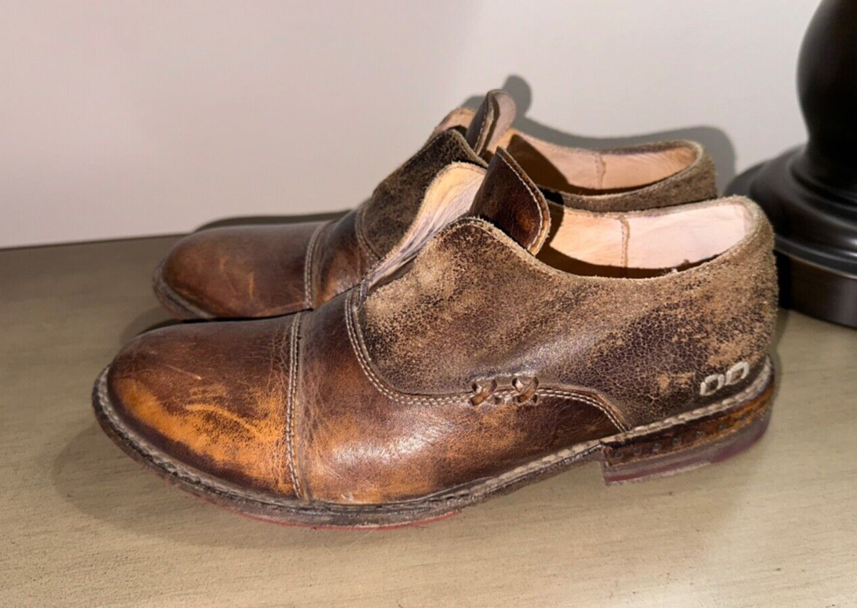 Bed Stü Vibram Men’s Dress Shoes Size 9 Bed Stu Mens Genoa Leather Shoes Cap Toe Derby $289 Taupe  main image 4