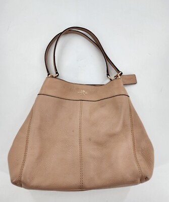 Women's Coach Lexy Tan Pebbled Leather Shoulder Bag Purse F57545