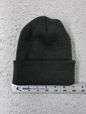 Beanie Toque Youth One Size Dark Gray Knit Cotton Polyester Blend Winter Ski