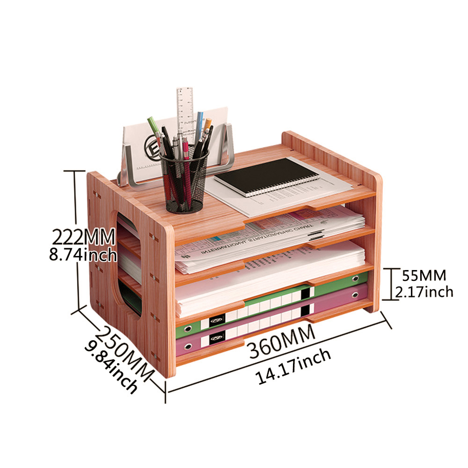 File Storage Rack Desk Organizer A4 Paper Document Holder Office ...