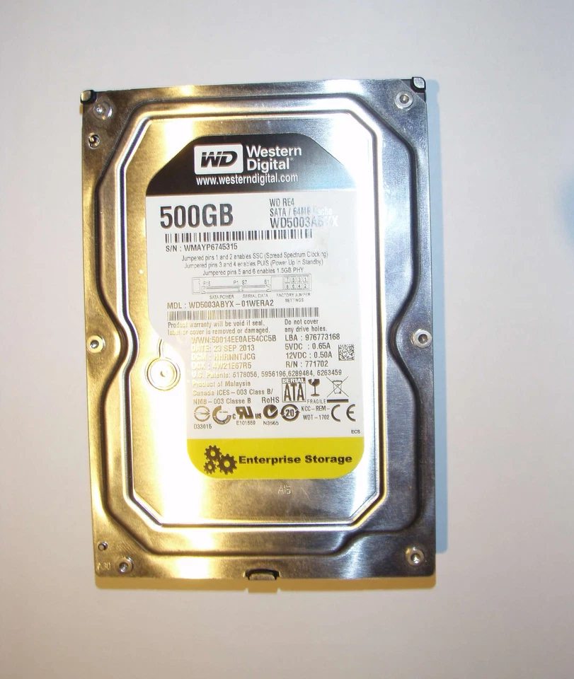 3.5"-Serverfestplatte Western Digital WD5003ABYX - 500GB -7200rpm -RE4 -SATA/300