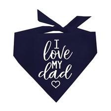 I Love My Dad Valentine's Day Father's Day Dog Bandana Navy XS 178