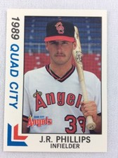 1989 Quad City Angels-Eastern League-BEST Baseball Card-J.R. Phillips