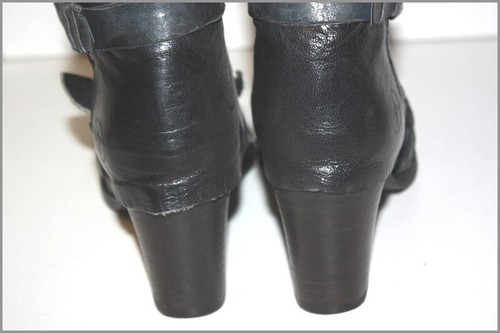 MOSQUITOS Bottes à Talons Cuir Bleu Pétrole et Gris T 37 TBE - Imagen 15 de 16