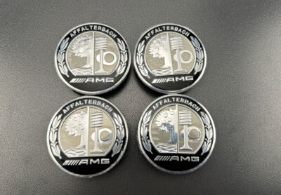 4 PCS 75mm / 3 INCH AMG  Affalterbach  CENTER CAPS FOR MERCEDES BENZ C E CLS S B