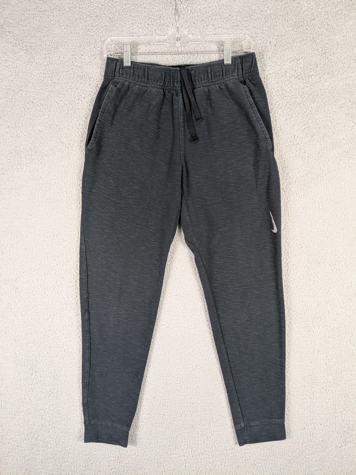 Nike Yoga Pants Men's Small Gray Knit Dri-Fit Casual Gym Casual Comfort Joggers-image