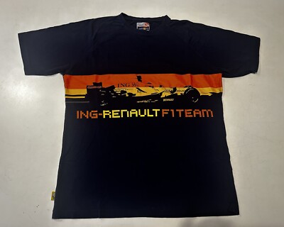 Vintage Renault F1 Racing T-Shirt Team Blue Men Size Extra Large