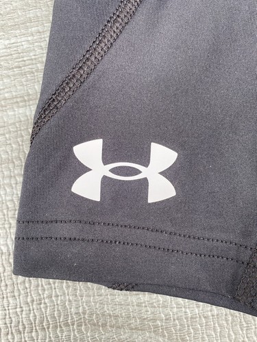 Under Armour Shorts Black UA Diamond Utility Slider Cup Pocket YXS Boys Fitted - Picture 4 of 8