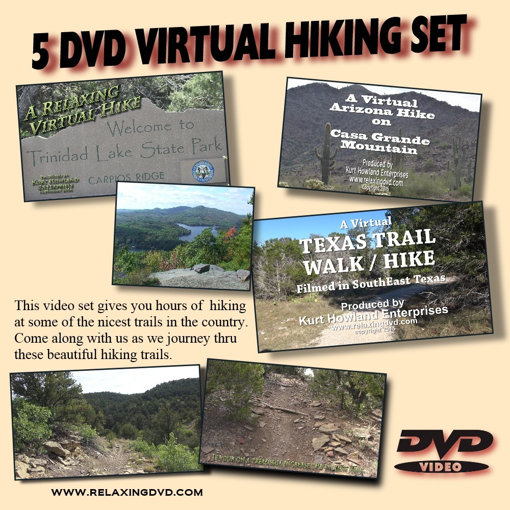 JUEGO DE SENDERISMO VIRTUAL DE 5 DVD, Vence el aburrimiento de tu cinta de correr y disfruta del ejercicio.