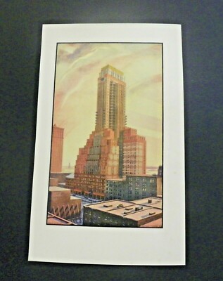 Vintage Color Illustration Battery Tower Manhattan NY Chesley Bonestell