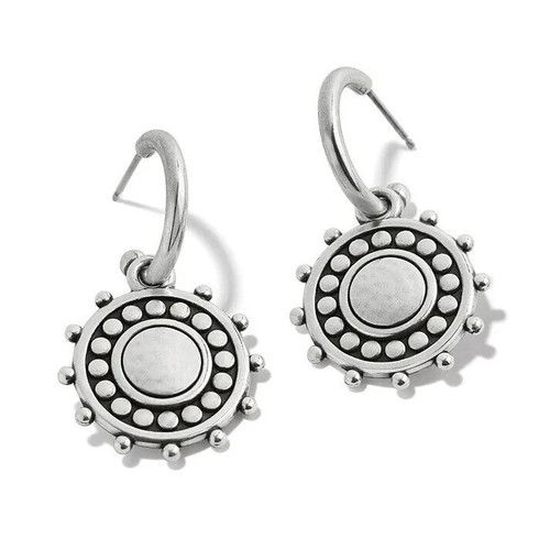 NWT Brighton Pebble Dot Silver & Black Crystal Reversible Hoop Earrings $62 - Bild 2 von 5