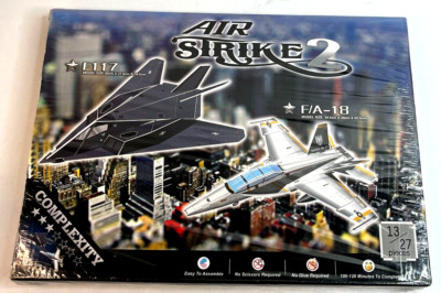 Model Kit Air Strike 2,  F 117 & F/A-18 Easy, No Glue, No Scissors, New, Sealed