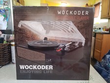 Wockoder Vinyl Record Player Turntable Selectable Speed Built In Speakers