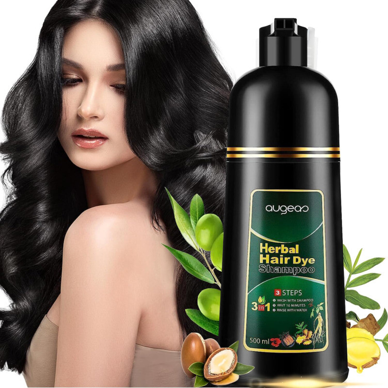 Hair Dye Color Shampoo 500ml Instant Fast Permanent Natural Coconut DYE Color US-image
