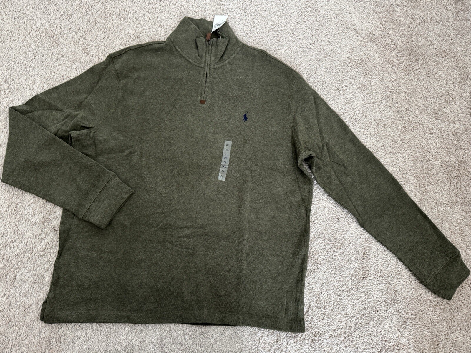 Polo Ralph Lauren Uomo 1 4 Zip Pullover Felpa con Pony Forest Verde XL
