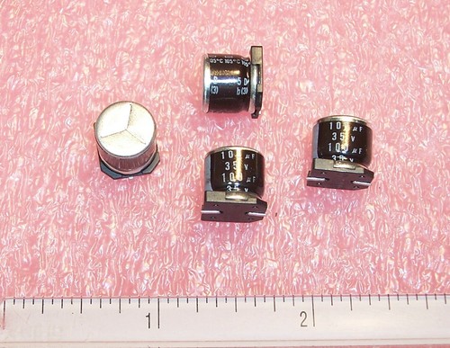 QTY (40) 100uf 35V 105' 10x10mm SMD ALUMINUM ELECTROLYTIC CAPACITORS MVK35VC100M - Picture 5 of 10