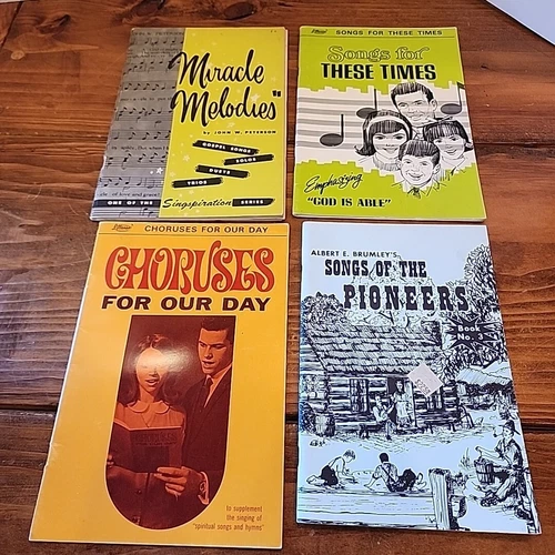 Lot of 4 Vintage Song Books Sheet Music Gospel Christian Spiritual Music