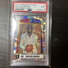 21-22 Panini Photogenic Zion Williamson First Night  GOLD 4/10 PSA 9 SSP