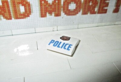 Lego - 2 x 2 x 2/3 mit Kupfer Abzeichen Stern schwarze Kontur, blaue Polizei 15068pb046